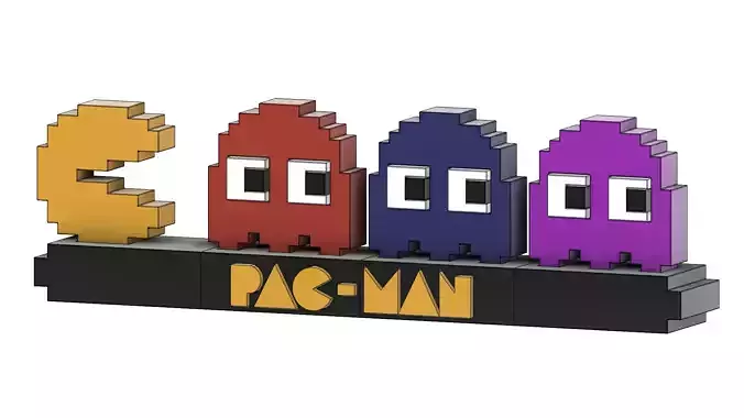 Pacman Stand Arcade Pixel 3D print model