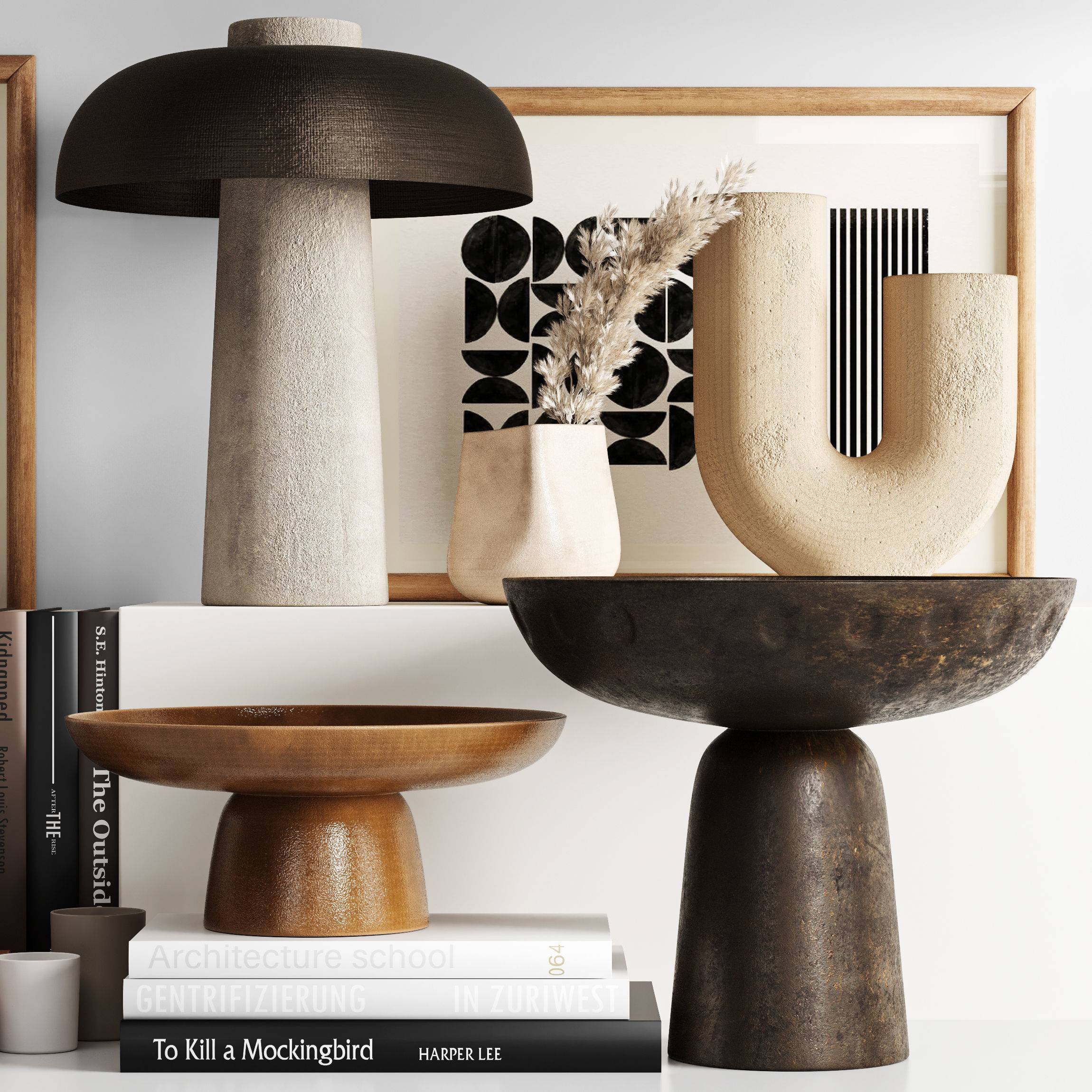 Decorative set shelf 3D model_2
