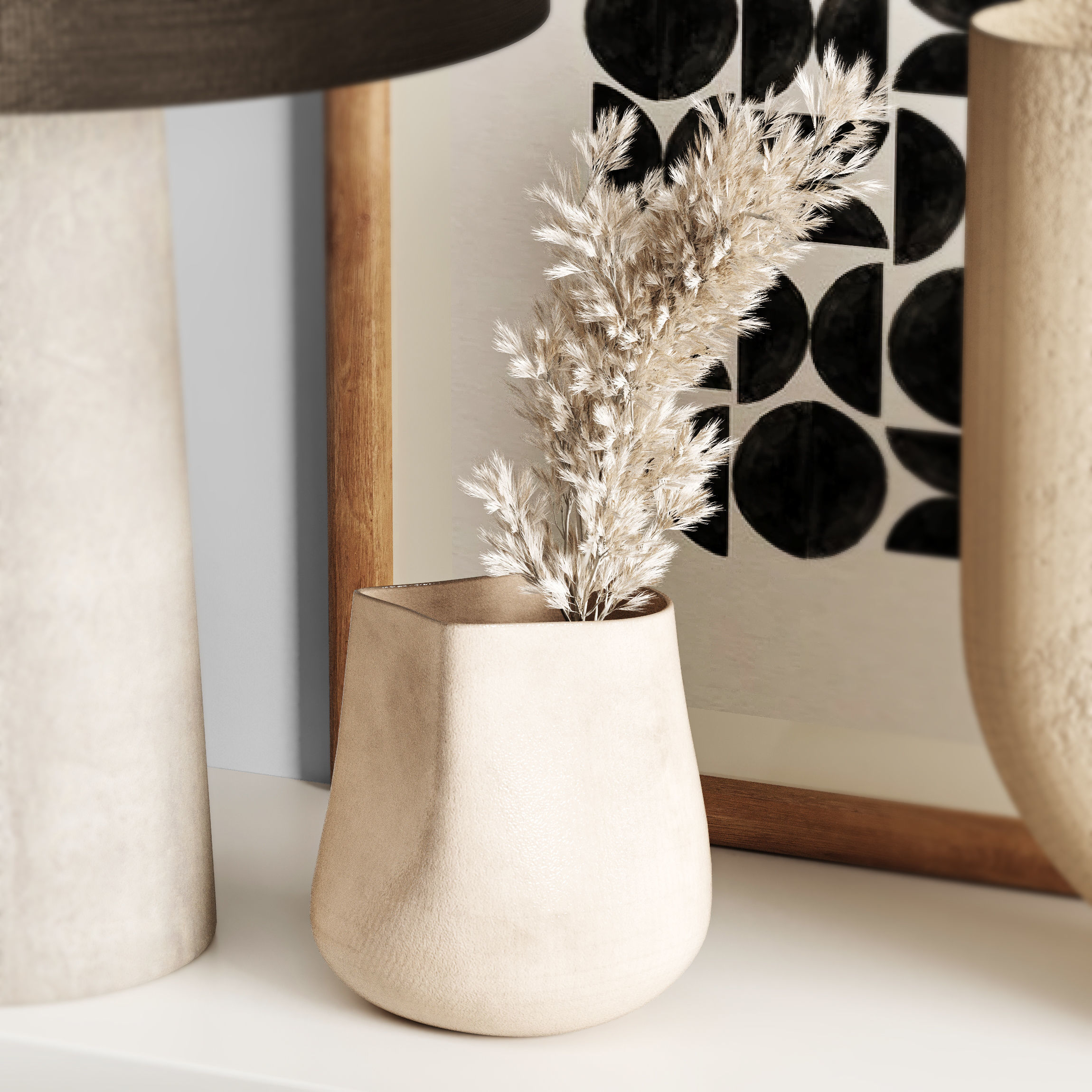 Decorative set shelf 3D model_1