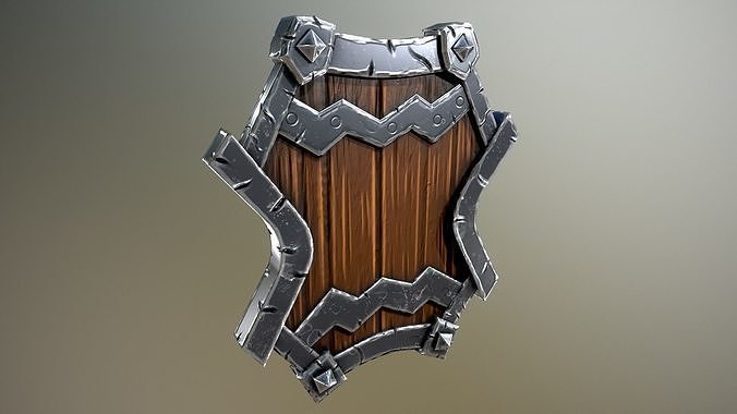 Medieval stylized shield Low-poly 3D model