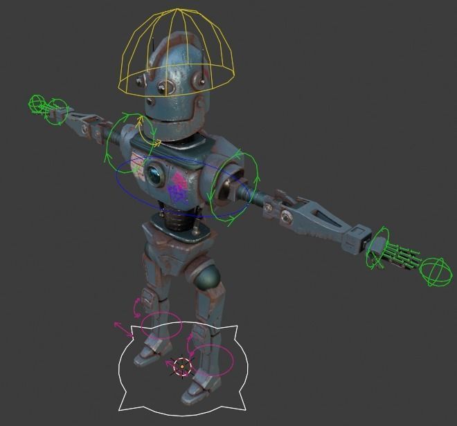 Game ready robot star wars Low-poly 3D model_8