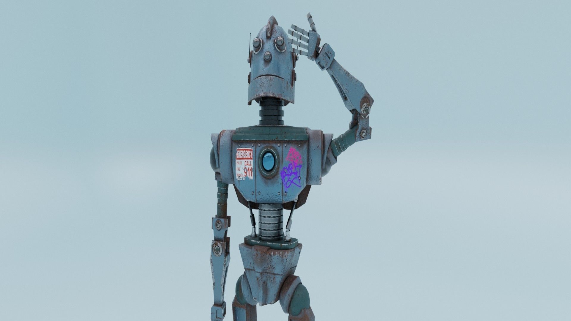 Game ready robot star wars Low-poly 3D model_7