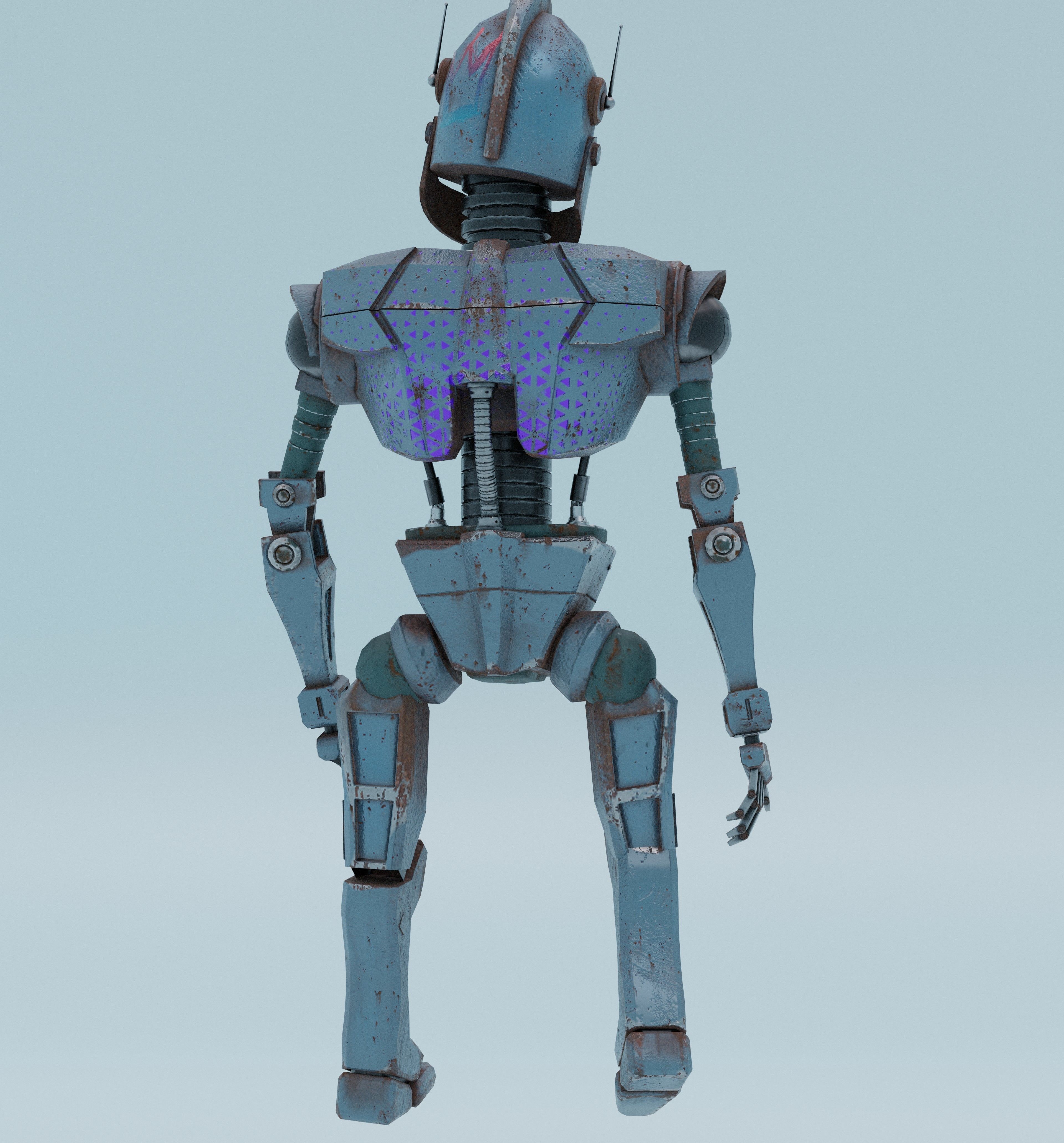 Game ready robot star wars Low-poly 3D model_2