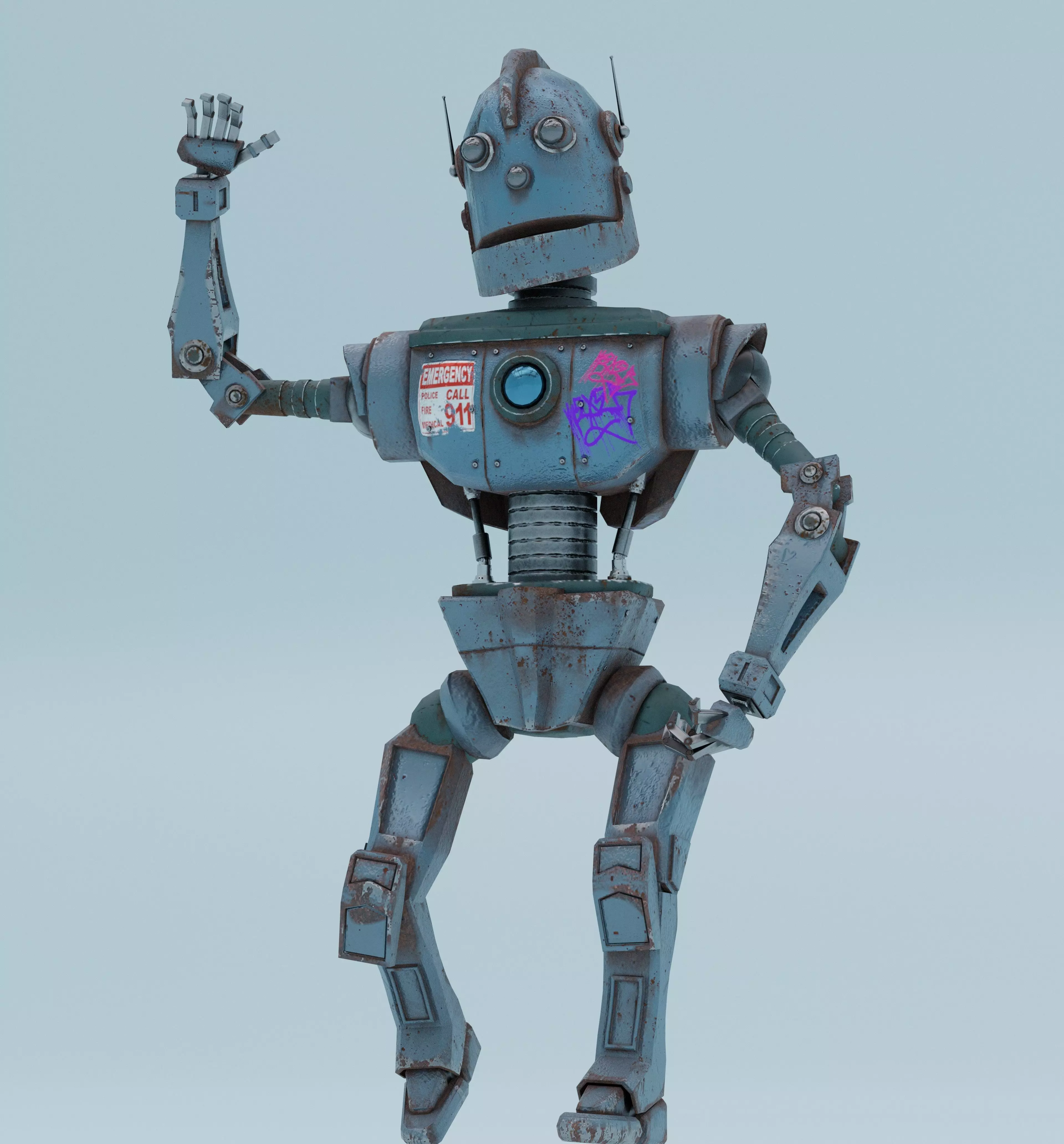 Game ready robot star wars Low-poly 3D model_0