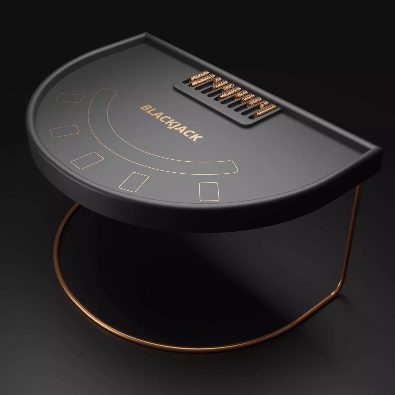 Blackjack table PBR Low-poly 3D model Low-poly 3D model_0