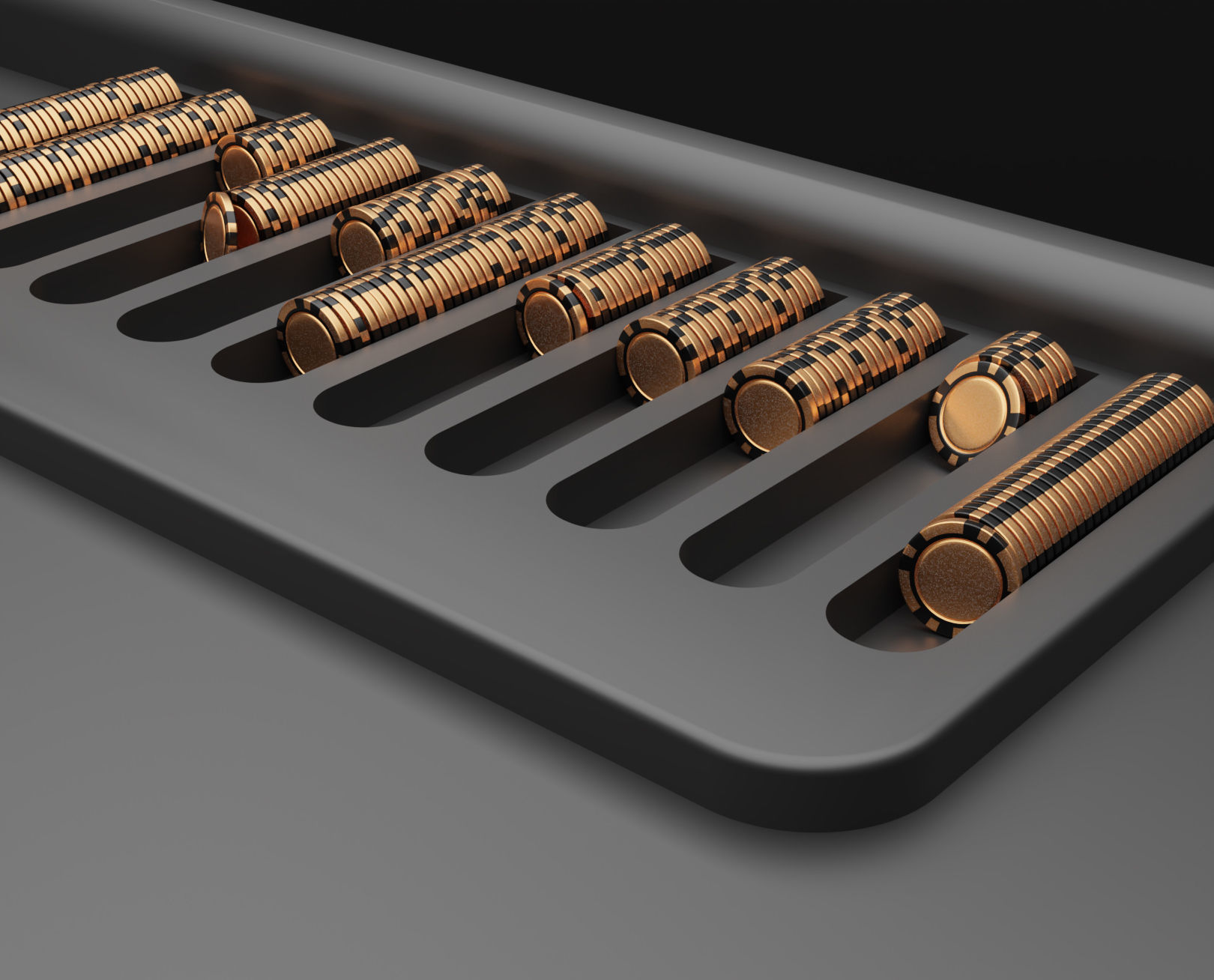 Blackjack table PBR Low-poly 3D model Low-poly 3D model_1