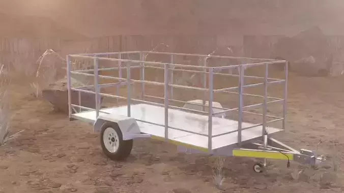 High Poly Trailer in desert