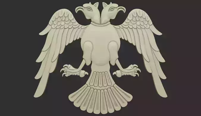 Two Headed Eagle Bas Relief  3D print model