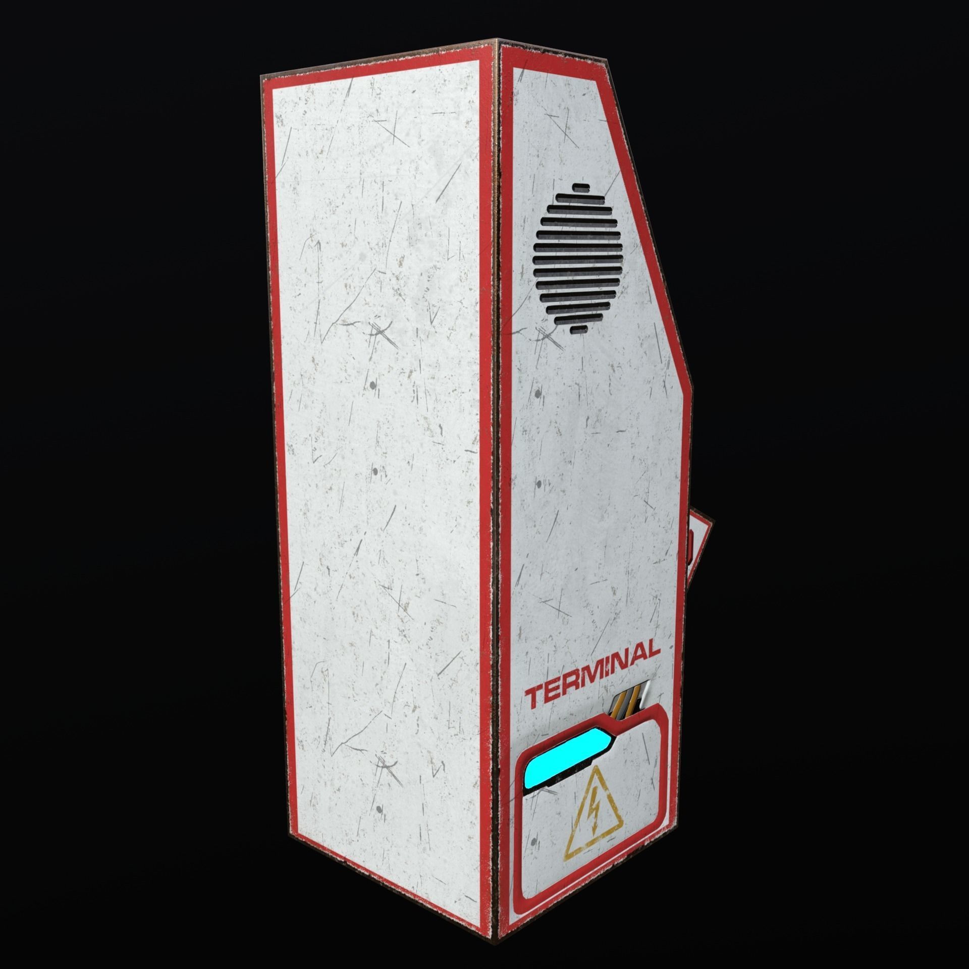 Sci-fi Old terminal mini Low-poly 3D model_3