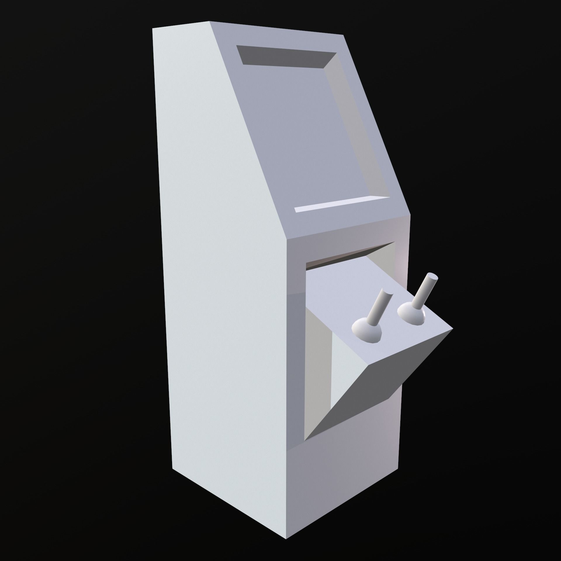Sci-fi Old terminal mini Low-poly 3D model_7