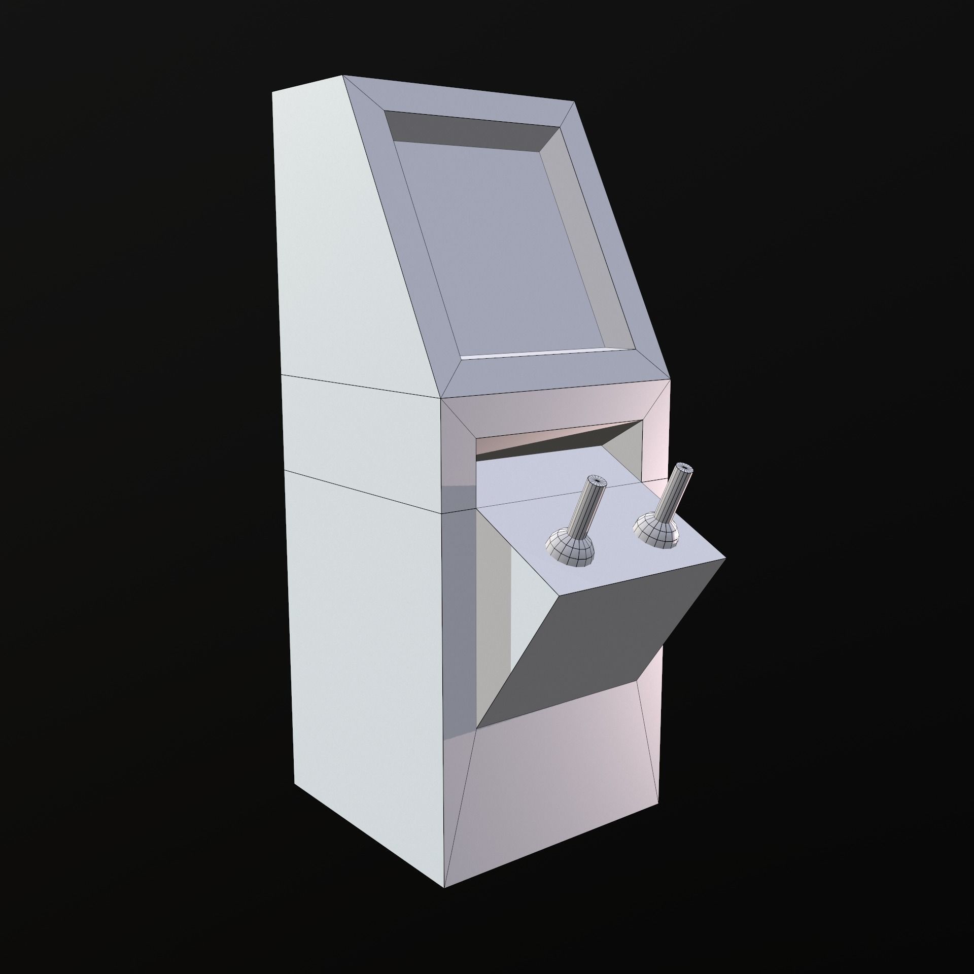 Sci-fi Old terminal mini Low-poly 3D model_10
