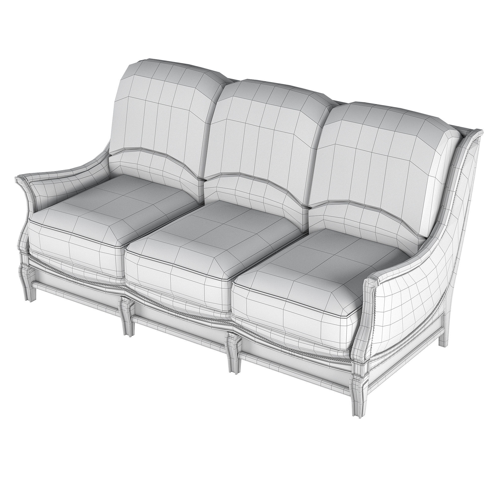 Classic sofa 3D model_5