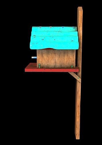 Wooden Bird house  3D model Low-poly 3D model 6