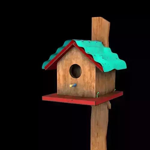 Wooden Bird house  3D model
