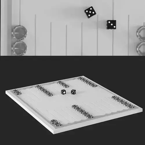 Backgammon game of 3D model