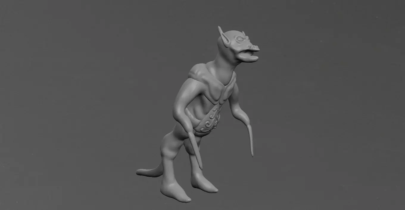 Goblin cat Low-poly 3D model_0