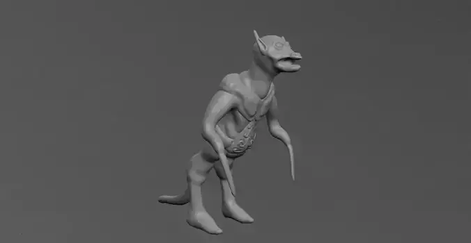 Goblin cat Low-poly 3D model