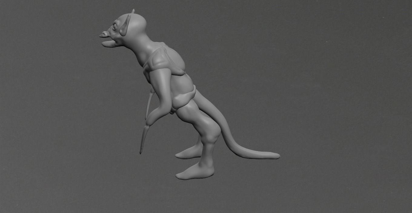 Goblin cat Low-poly 3D model_6