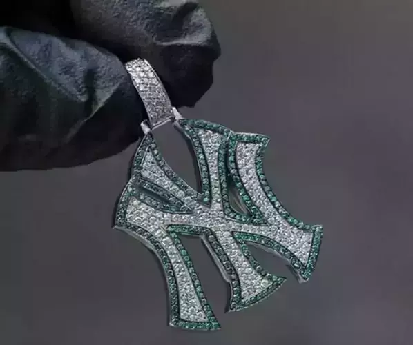 NY Yankees Logo  Fully iced  Pendant 3D print model