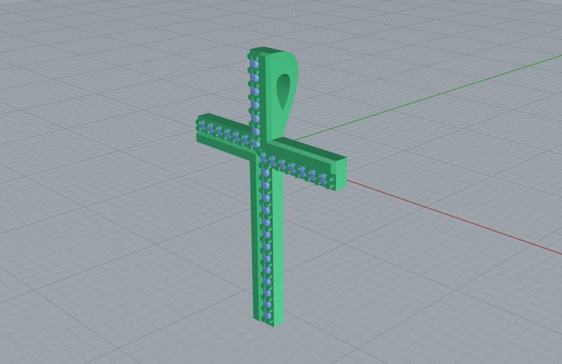 Luxury  Cross pendant ready for printing Stl format  3D print model_8