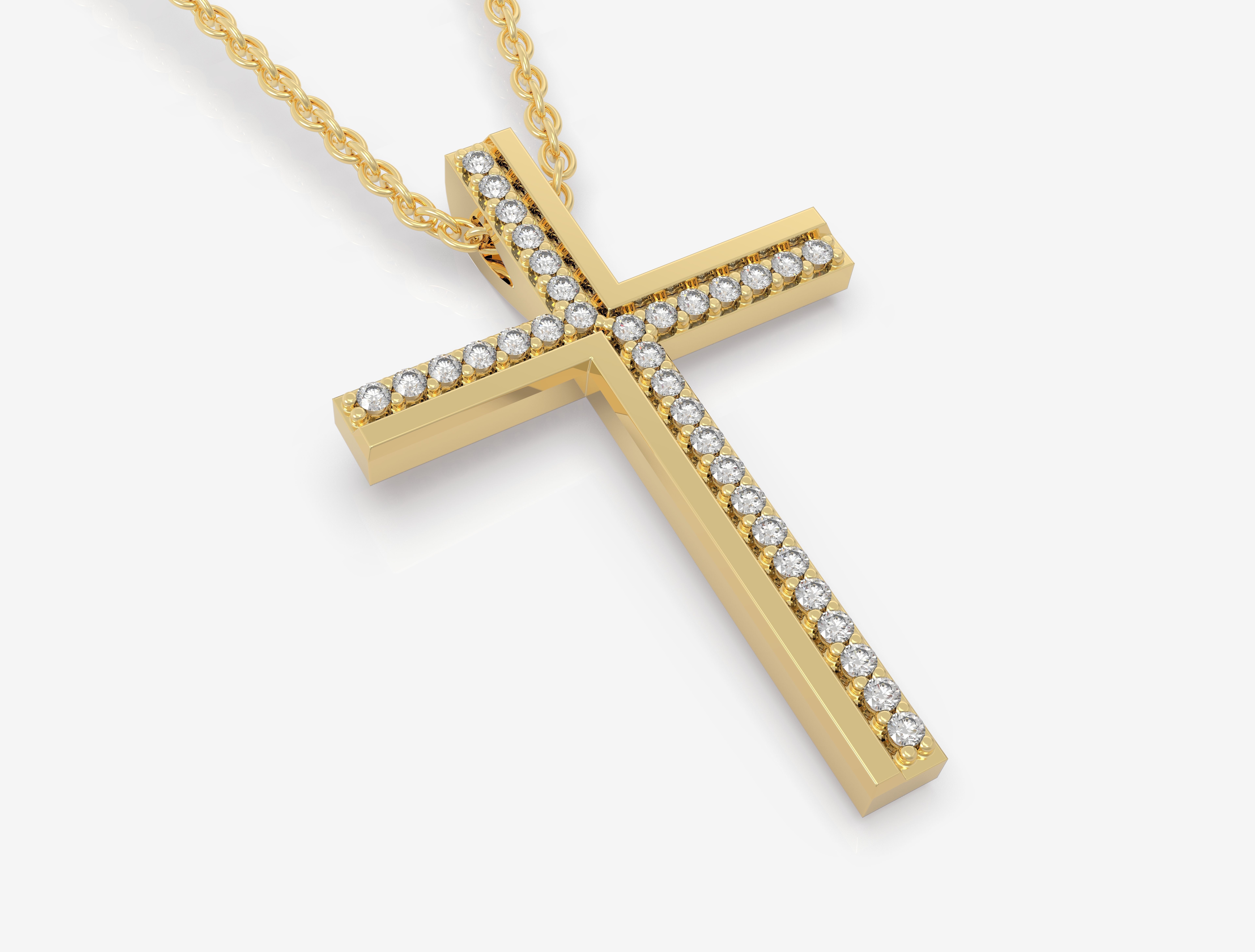 Luxury  Cross pendant ready for printing Stl format  3D print model_10