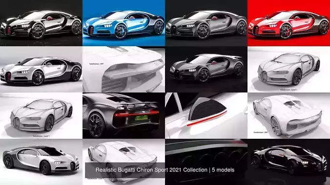 Realistic Bugatti Chiron Sport 2021 Collection