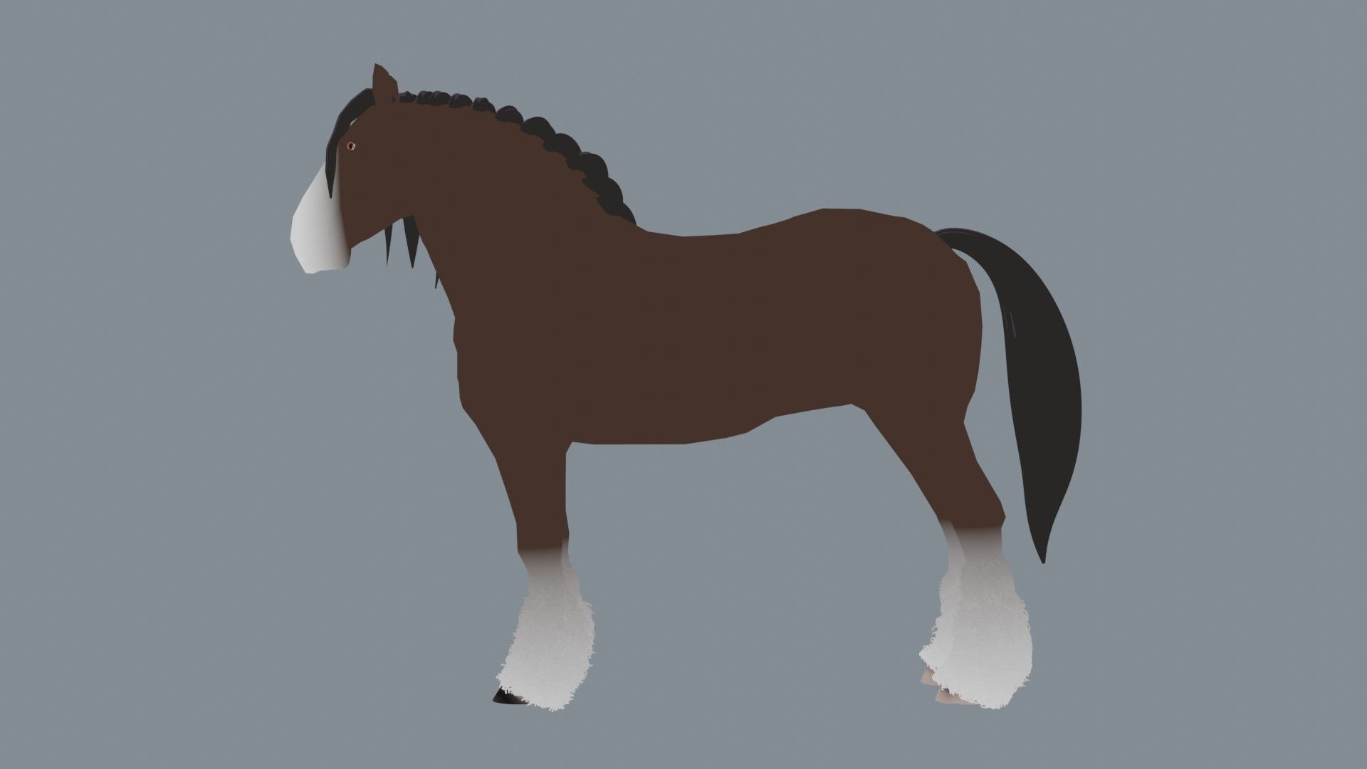 draft horse 3D model_4