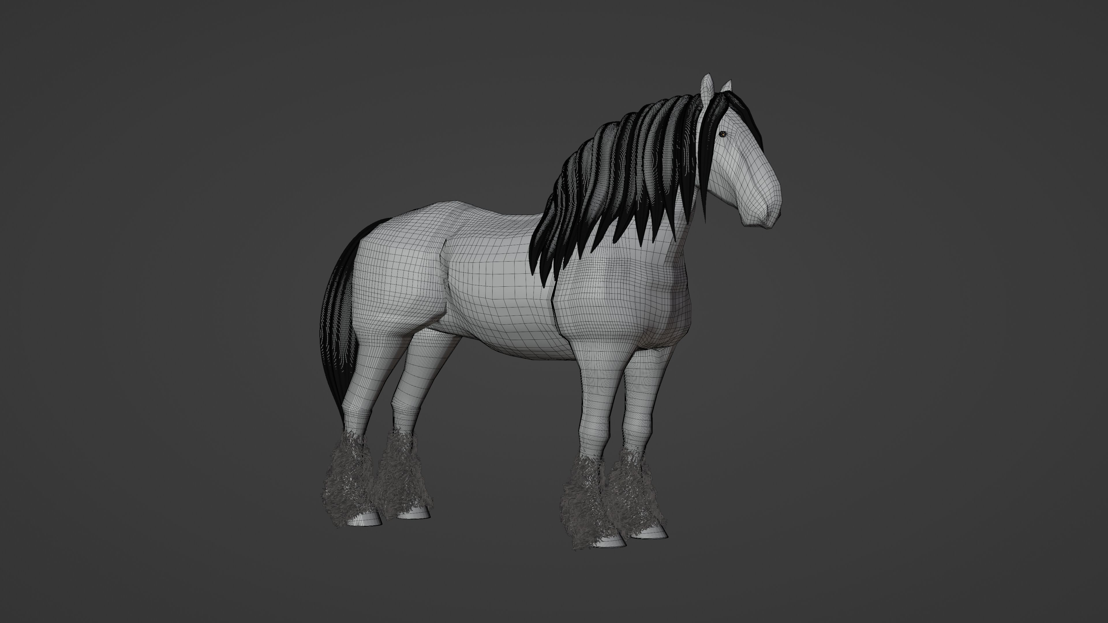 draft horse 3D model_8