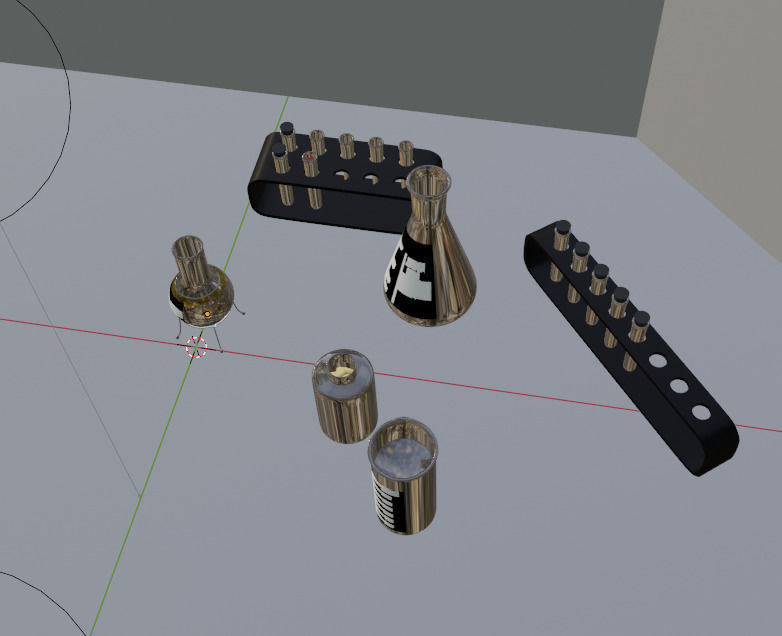 Chemical flasks set 3D model_6