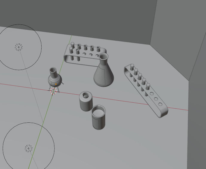 Chemical flasks set 3D model_4