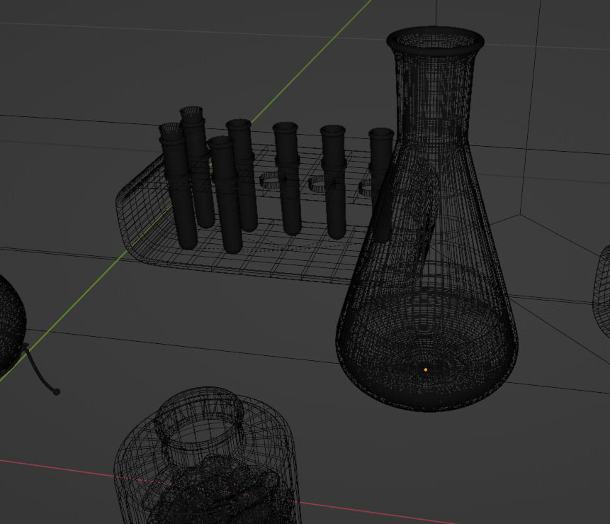 Chemical flasks set 3D model_7