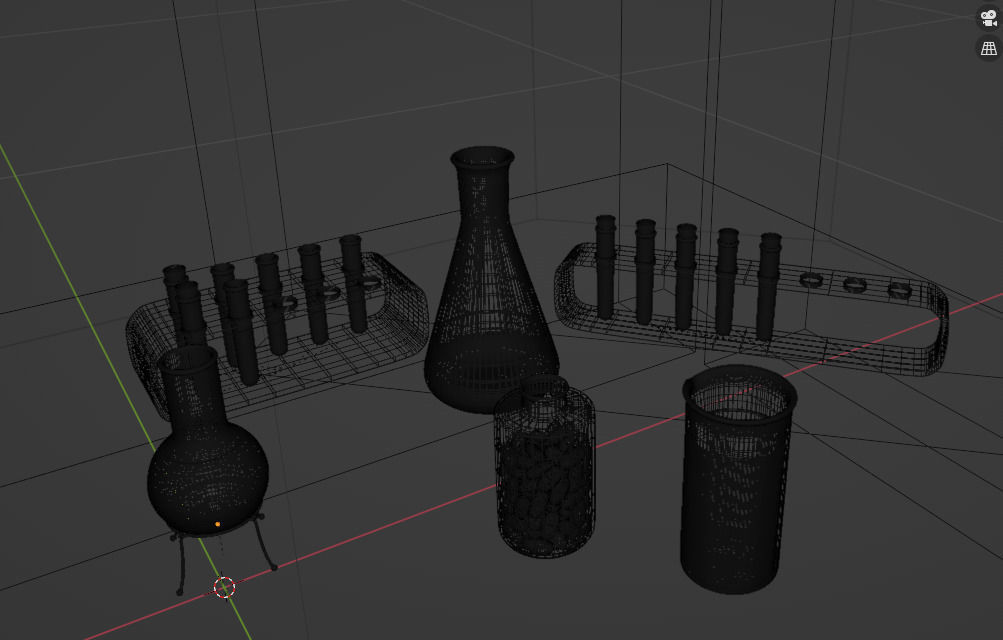 Chemical flasks set 3D model_3