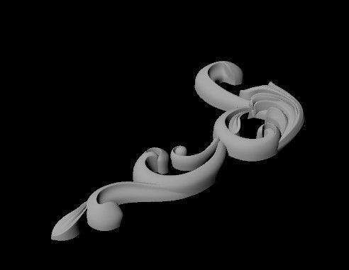 dekor letter f 3D model_2