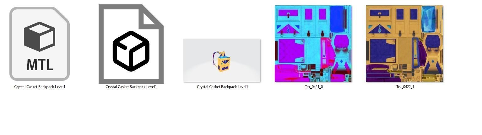 Bag 3x Crystal Casket Backpack 3D model_10