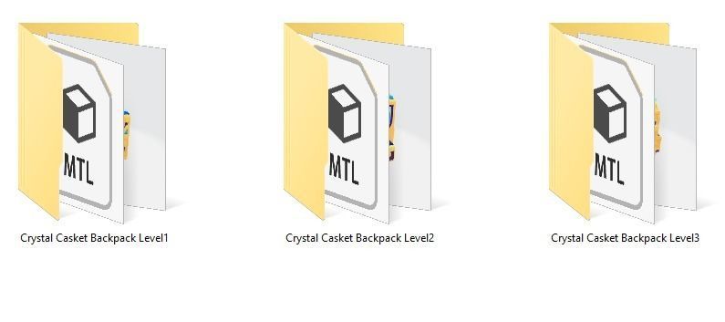 Bag 3x Crystal Casket Backpack 3D model_9