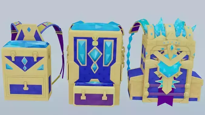 Bag 3x Crystal Casket Backpack 3D model