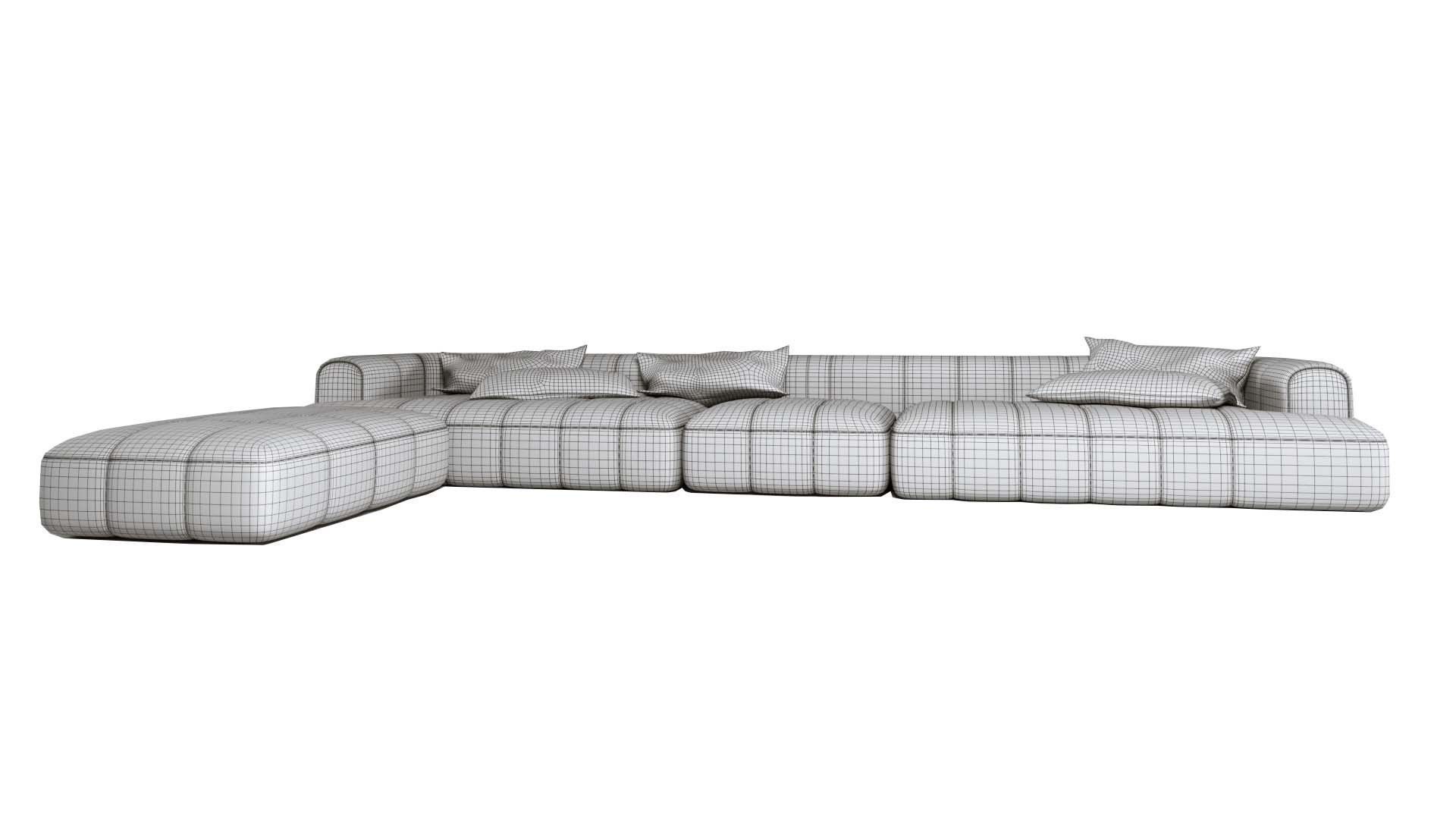 Realistic modern sofa 01 3D print Low-poly 3D model_3