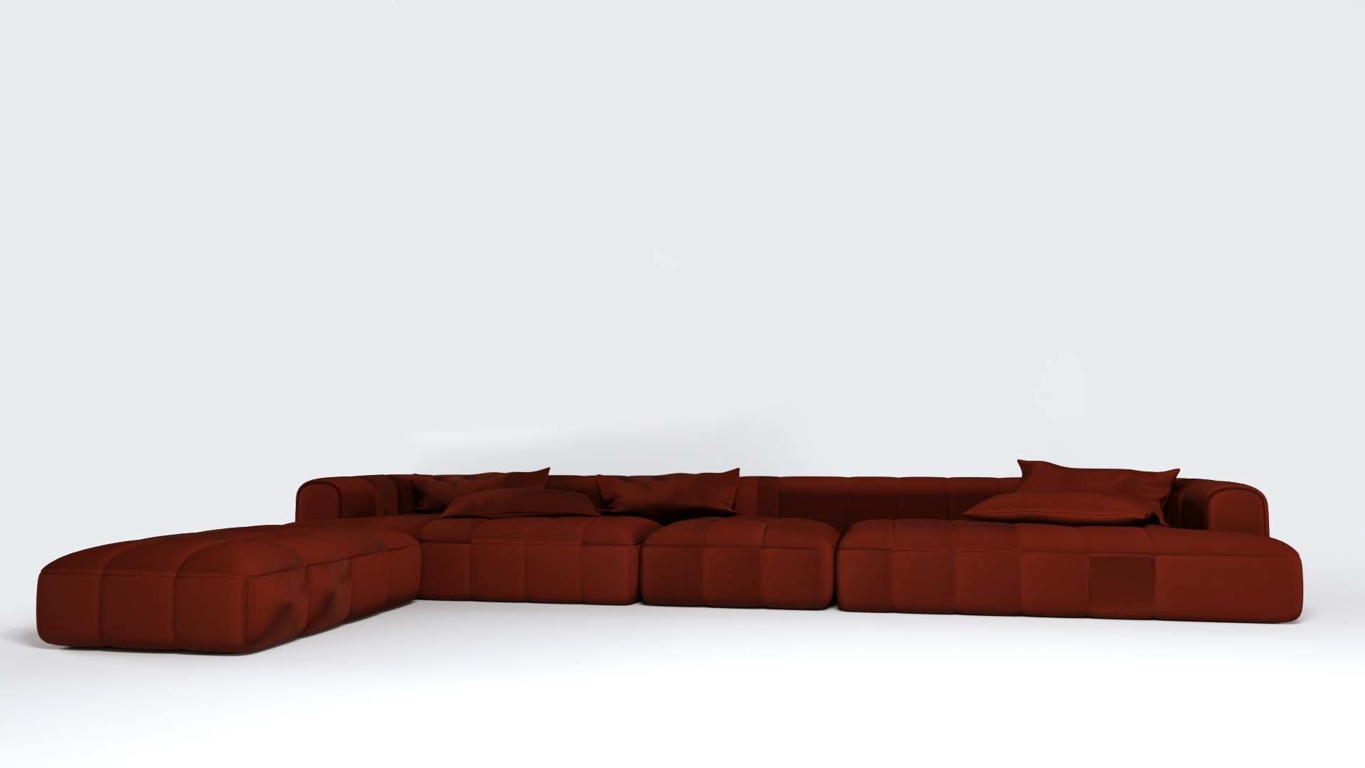 Realistic modern sofa 01 3D print Low-poly 3D model_2