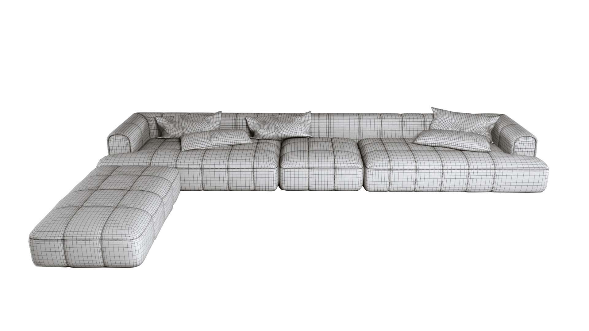Realistic modern sofa 01 3D print Low-poly 3D model_4