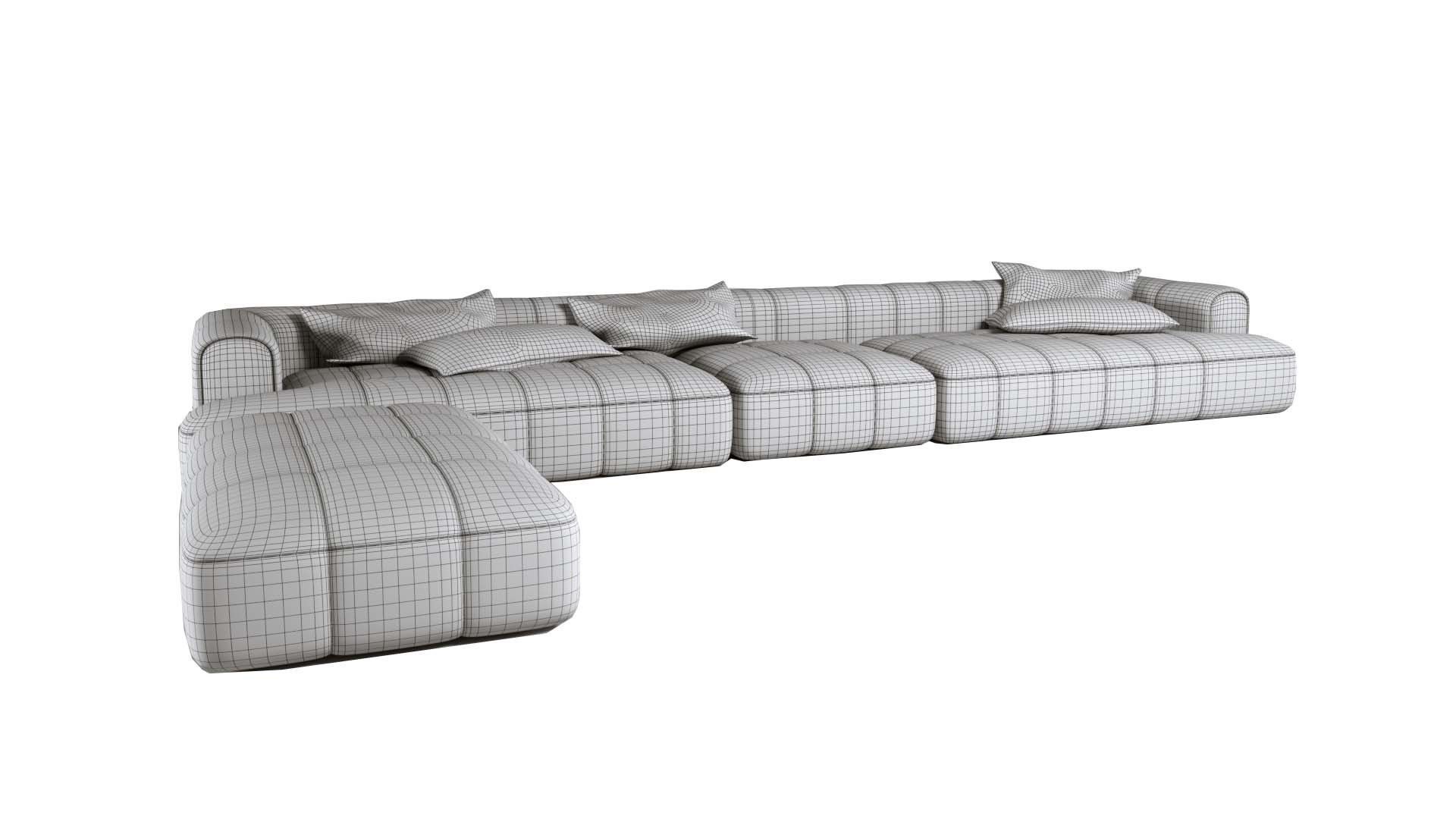 Realistic modern sofa 01 3D print Low-poly 3D model_5