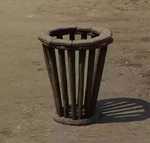 Medieval round-shaped wooden basket