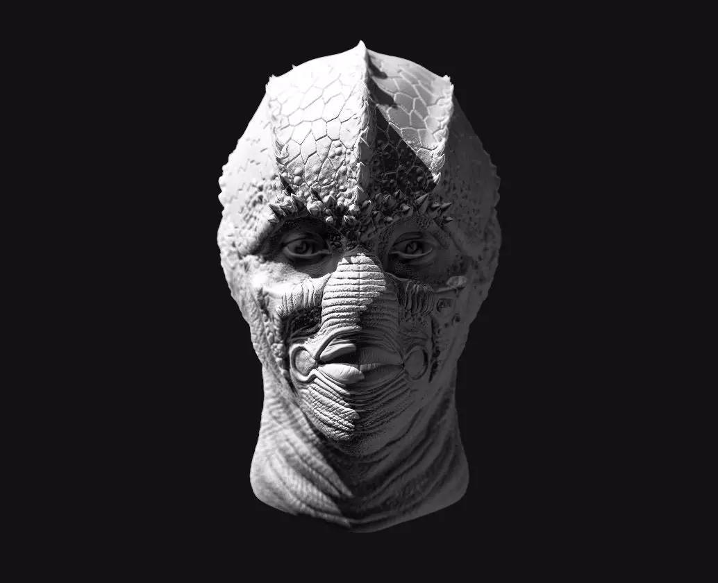 ENEMY MINE DRAC custom head 3D print model_0