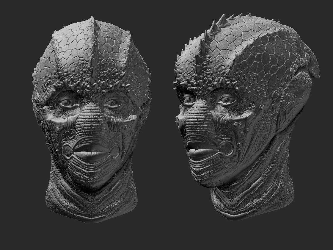 ENEMY MINE DRAC custom head 3D print model_1