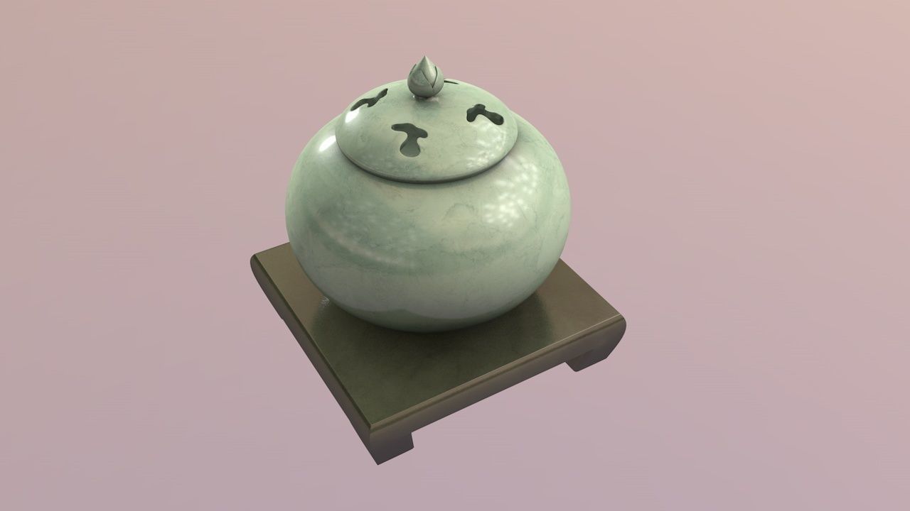 Ceramic censer 3D model_2