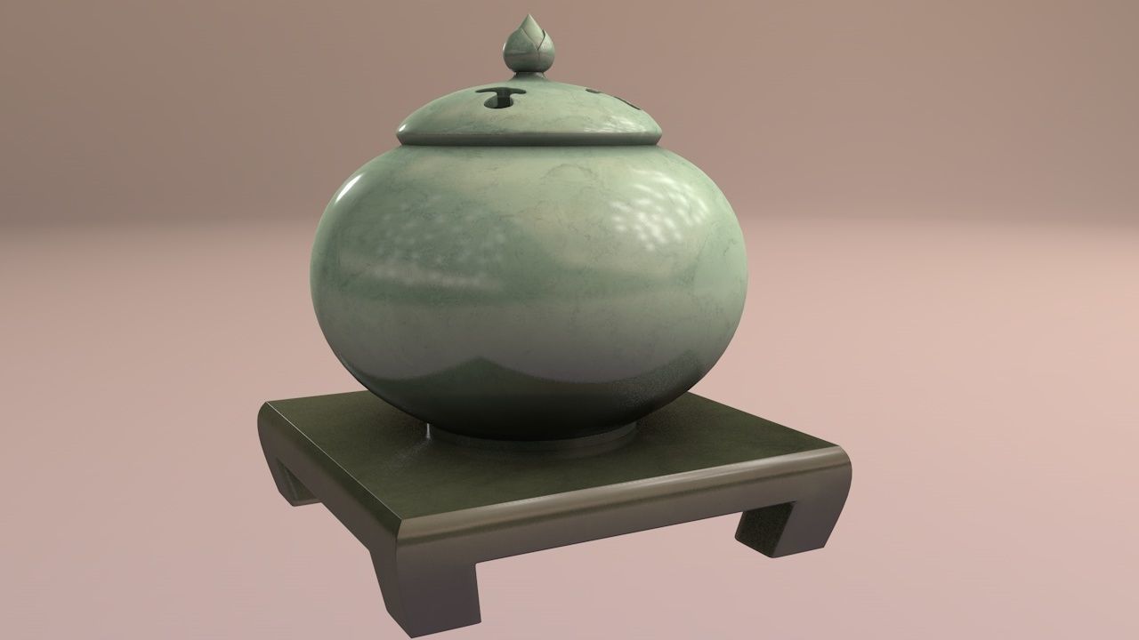 Ceramic censer 3D model_1