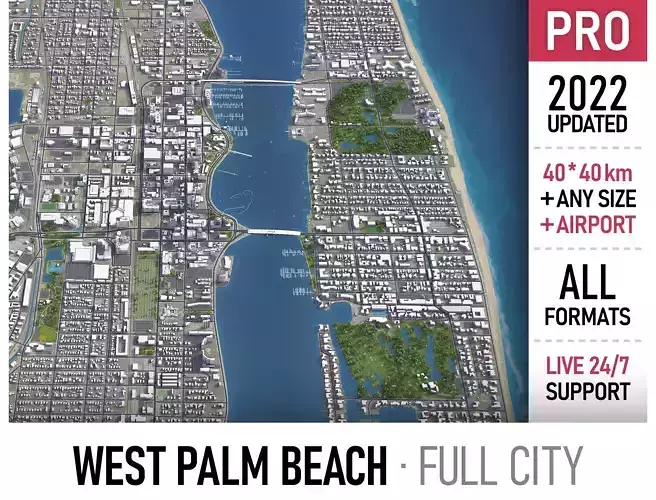 West Palm Beach Low-poly 3D model
