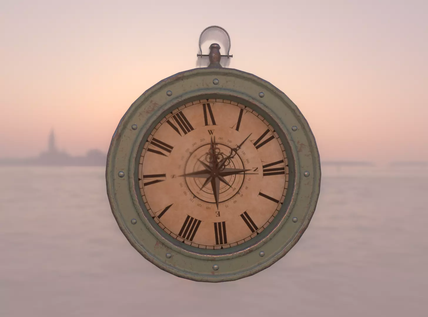 Low Poly Old Clock wall Free low-poly 3D model