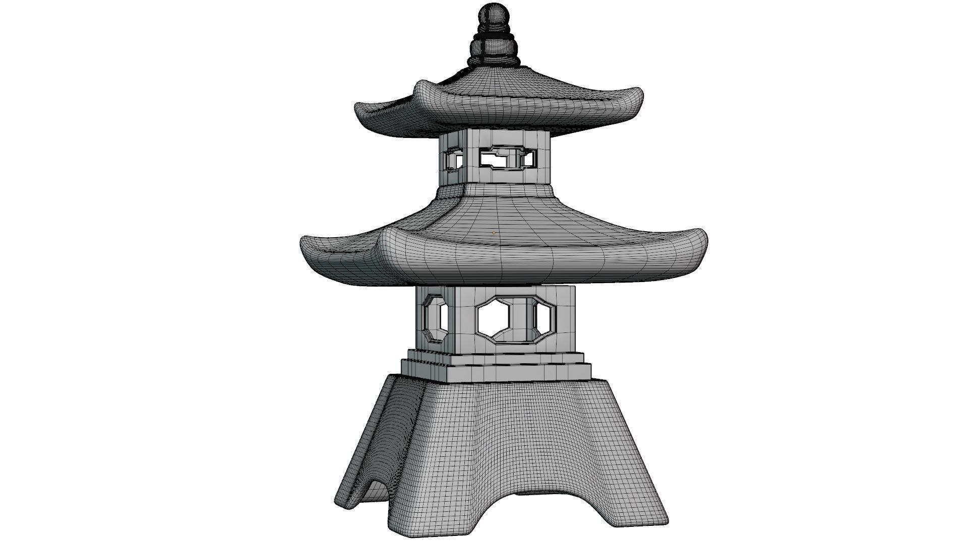 Japanese Toro Lantern 3D model_8