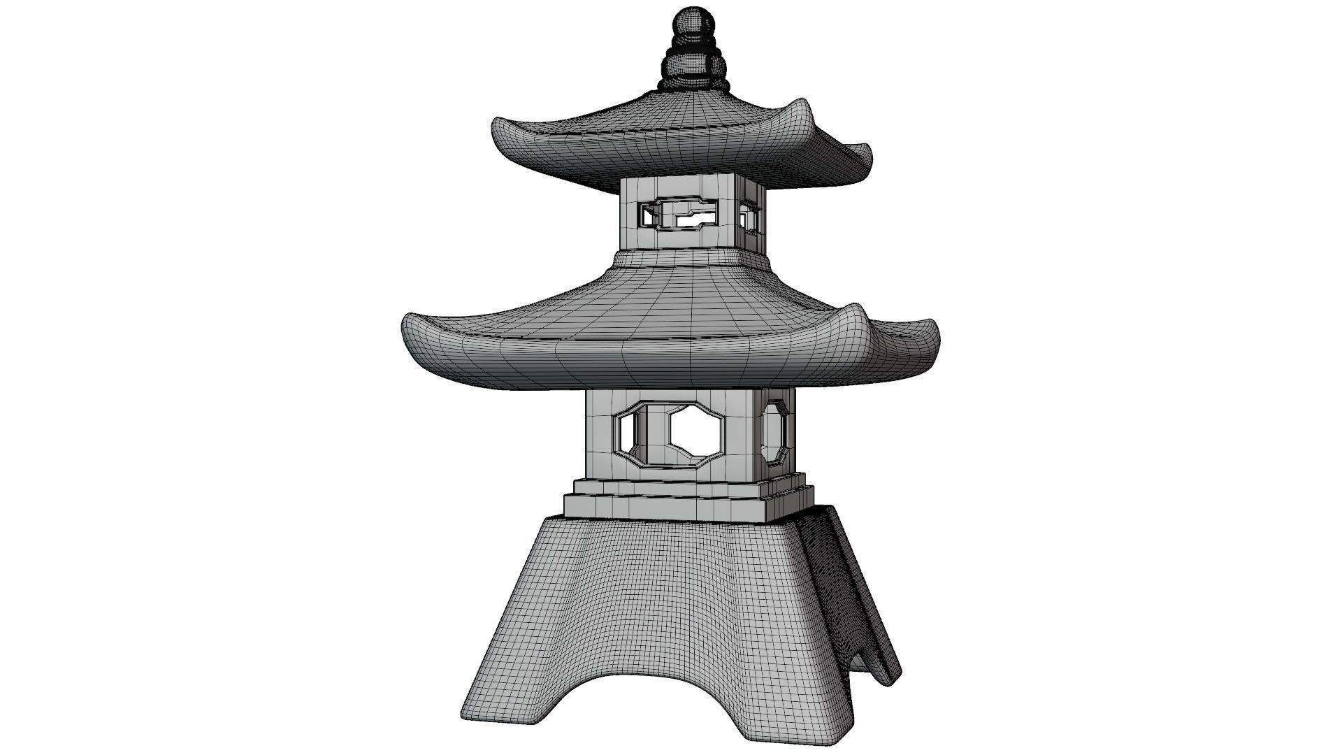 Japanese Toro Lantern 3D model_9