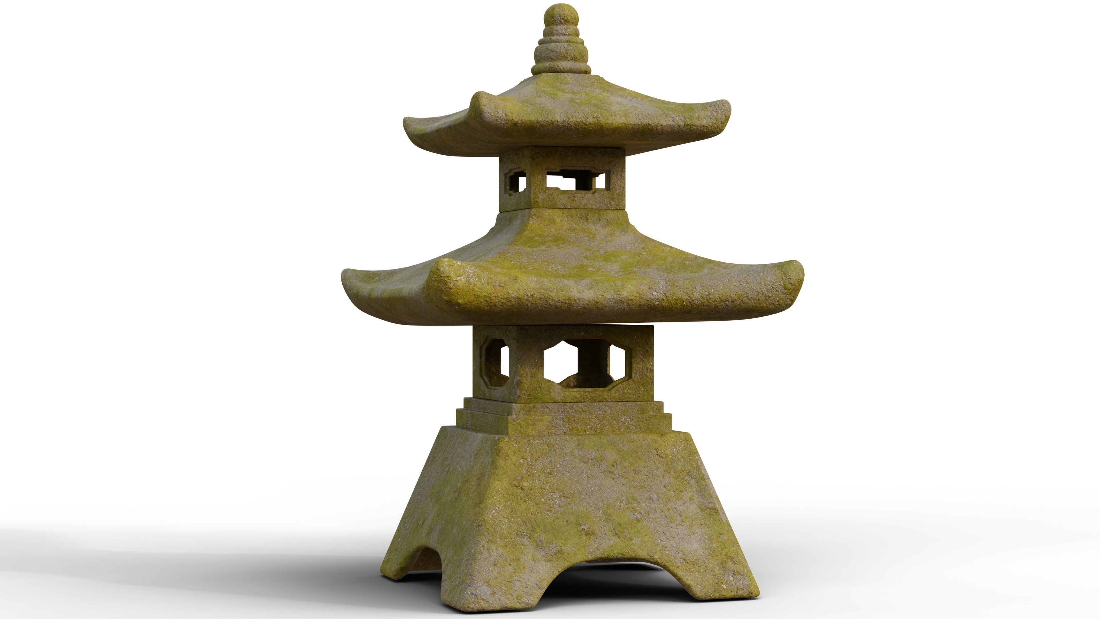 Japanese Toro Lantern 3D model_4